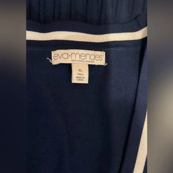 Eva Mendes for New York & Company Navy and White Midi Dress - Picture 10 of 13